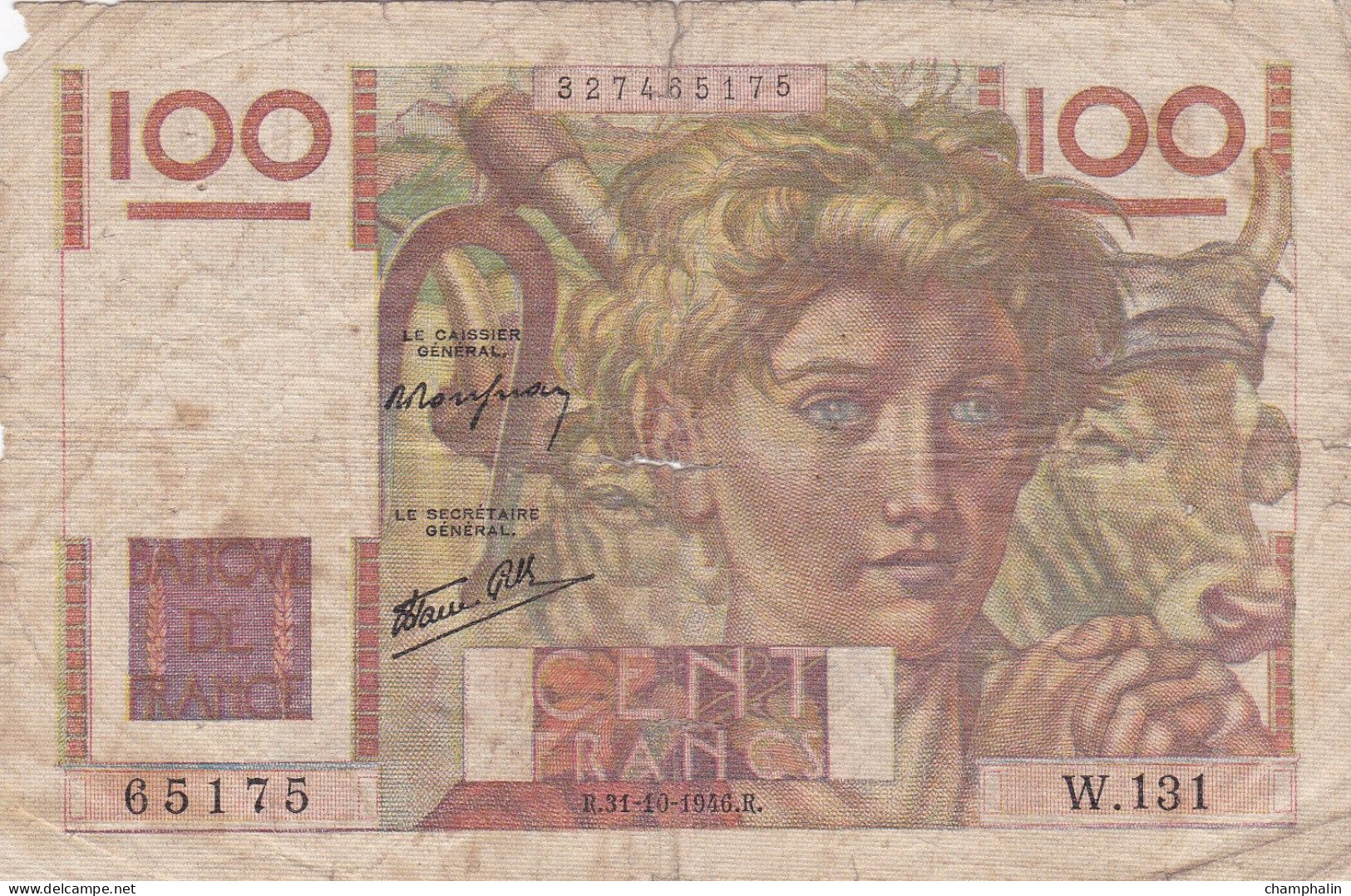 France - Billet De 100 Francs Type Jeune Paysan - 31 Octobre 1946 - 100 F 1945-1954 ''Jeune Paysan''