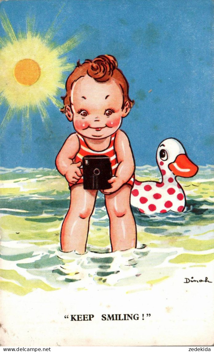 G7731 - Vintage Dinah Postcard - Keep Smiling - Wills, John