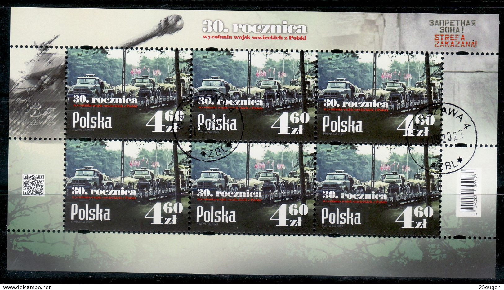 POLAND 2023 ANNIVERSARY OF WITHDRAVAL OF SOVIET TROOPS FROM POLAND  MS USED - Gebraucht