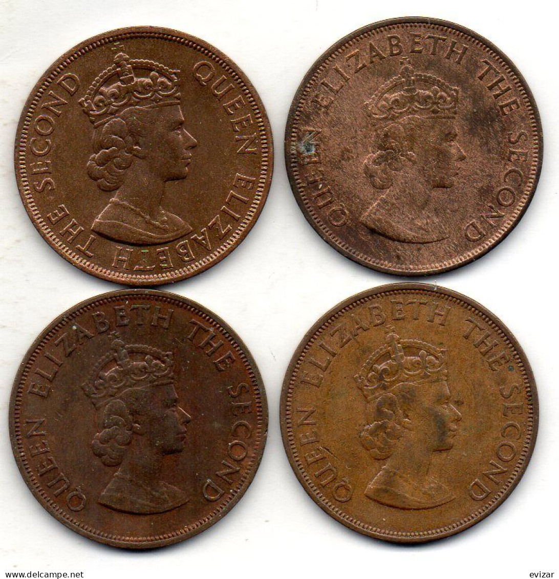 JERSEY, Set Of Four Coins 1/12 Shilling, Bronze, Year 1945-66, KM # 20, 21, 23, ,26 - Jersey