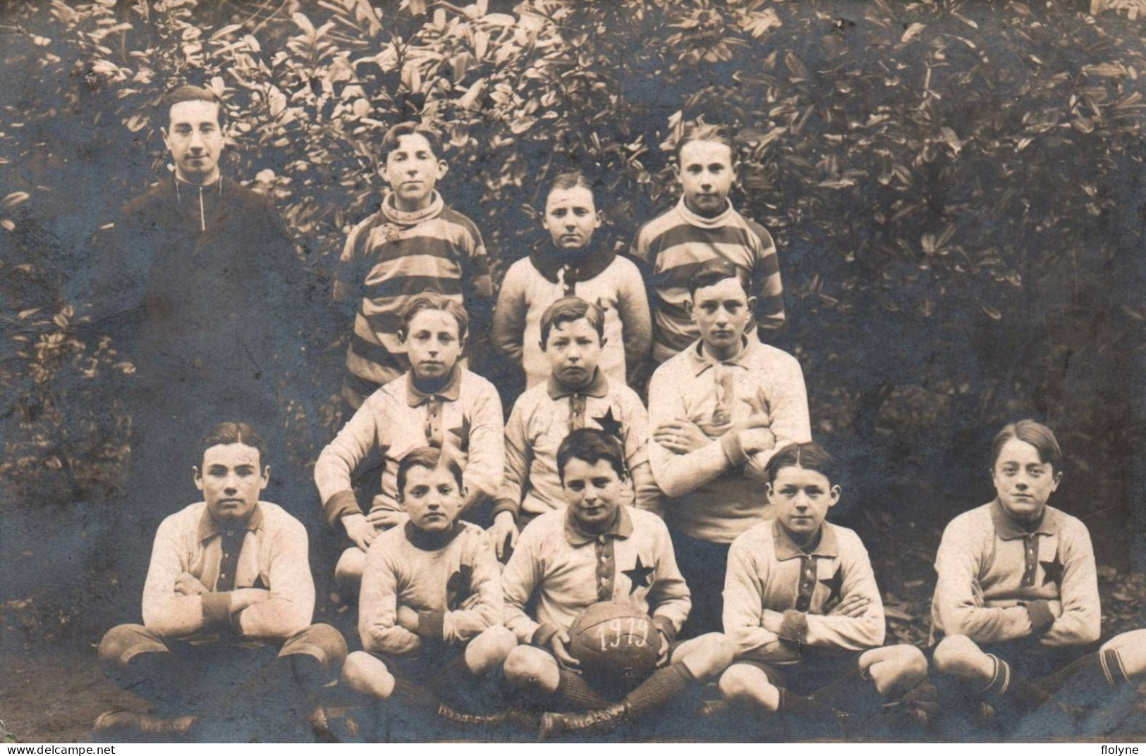 Football - Carte Photo - équipe De Foot , Jeunes Footballeurs En 1919 - Fútbol