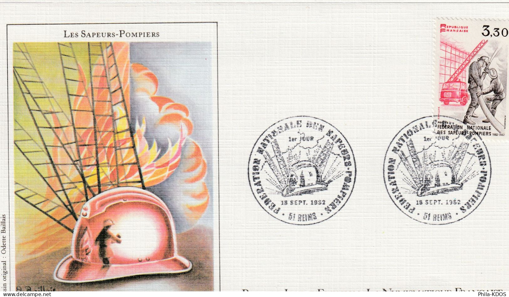 " 100 ANS DE LA FEDERATION NATIONALE DES SAPEURS-POMPIERS " Sur Enveloppe 1er Jour 1982 Ed° LNF N°YT 2233 FDC à Saisir ! - Firemen