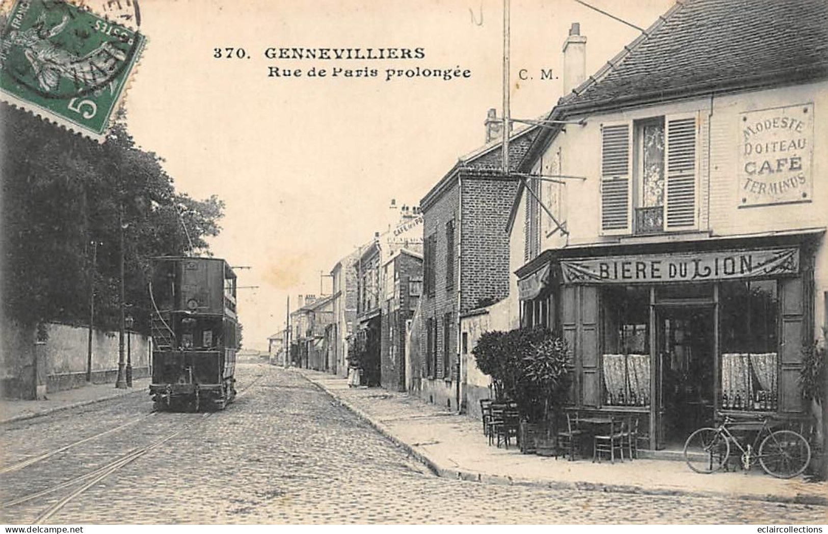 Gennevilliers     92           Rue De Paris Prolongée    Tramway   . Café  Bière Du Lion (voir Scan) - Gennevilliers