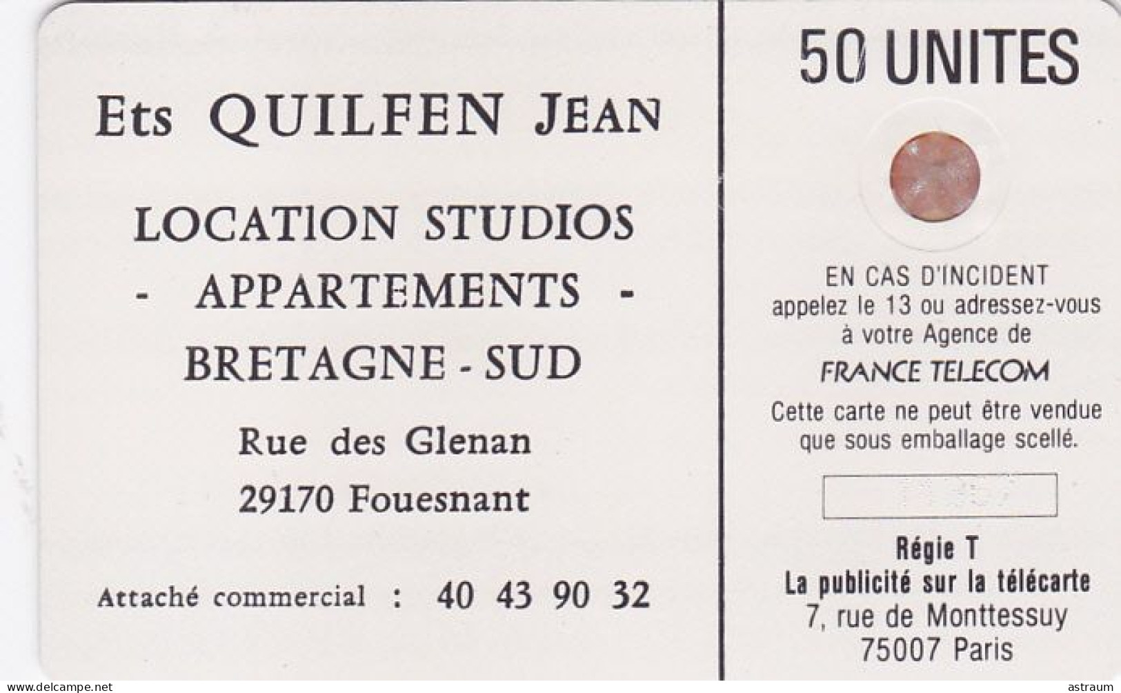 Telecarte Privée D96 NEUVE - Quilfen Location - 1000 Ex - Sc4ob - 50 Un - 1989 - Privadas