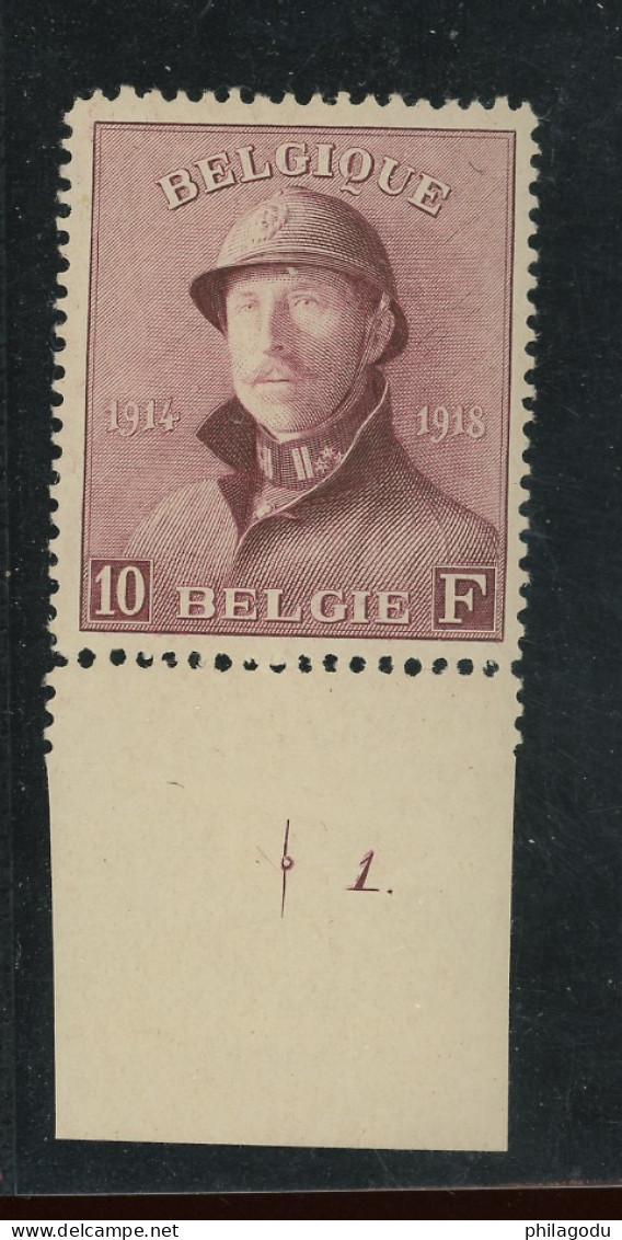 178 ** Planche 1 **10F Roi Albert Casqué. Helmet Postfrich. **. Mint NH. Cote > 660,-€ - ....-1960