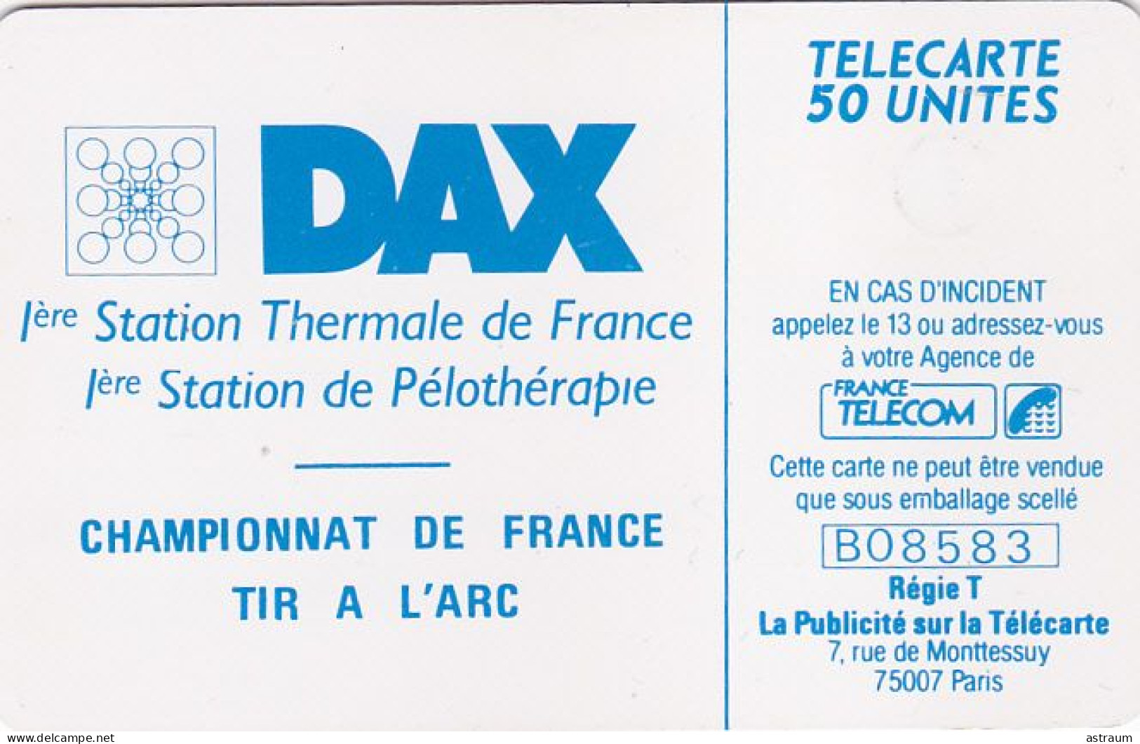 Telecarte Privée D432 NEUVE - Dax Championnat De Tir A L'arc - 1000 Ex - Gem - 50 Un - 1990 - Telefoonkaarten Voor Particulieren