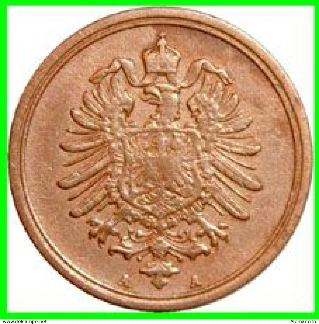 ALEMANIA – GERMANY - IMPERIO MONEDA DE COBRE DIAMETRO 17.5 Mm. DEL AÑO 1876 – CECA-A- KM-1  GOBERNANTE: GUILLERMO I - 1 Pfennig
