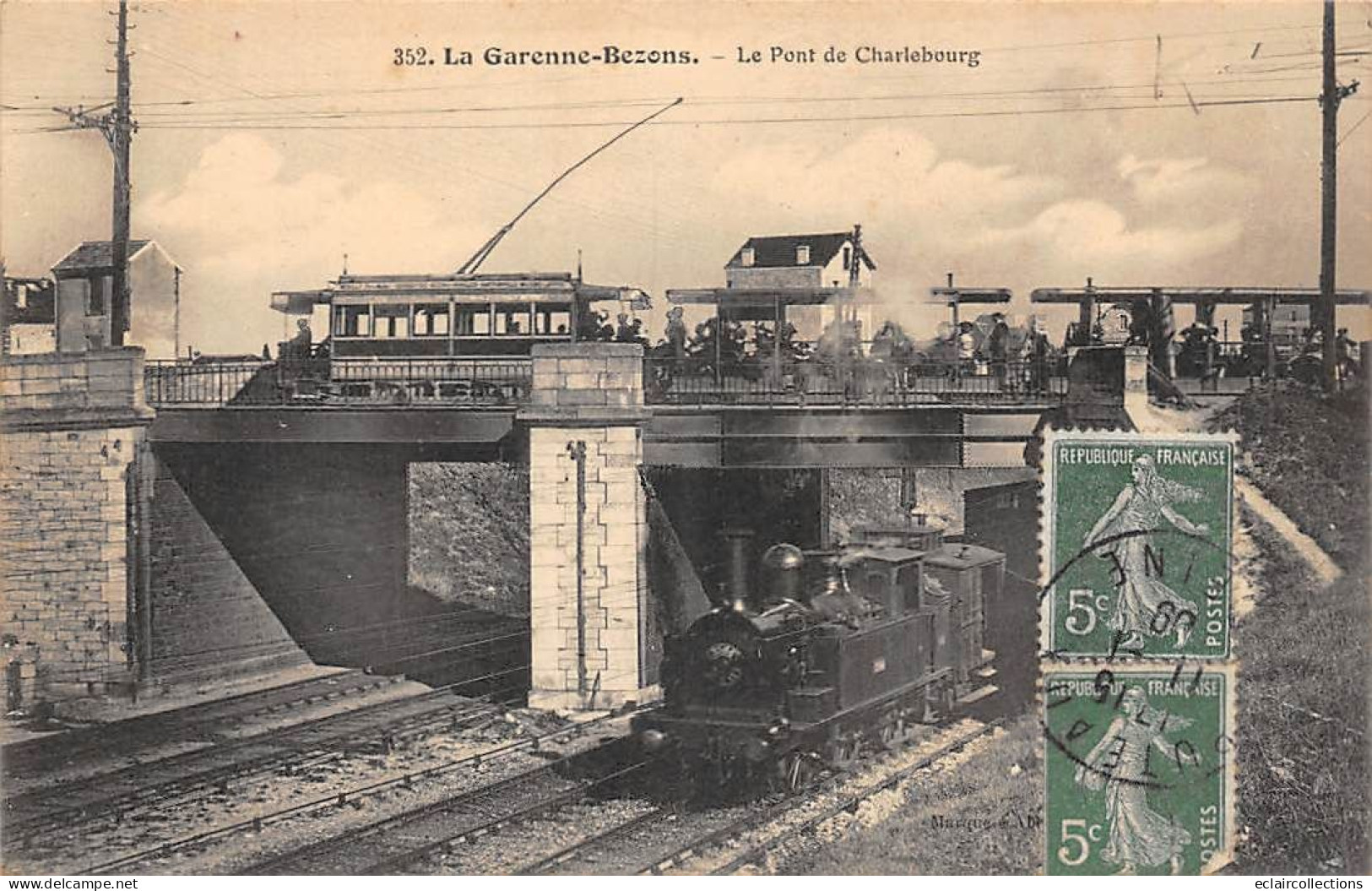 La Garenne Bezons      92                 Pont De Charlebourg.    Train Et Tramway     (voir Scan) - Sonstige & Ohne Zuordnung