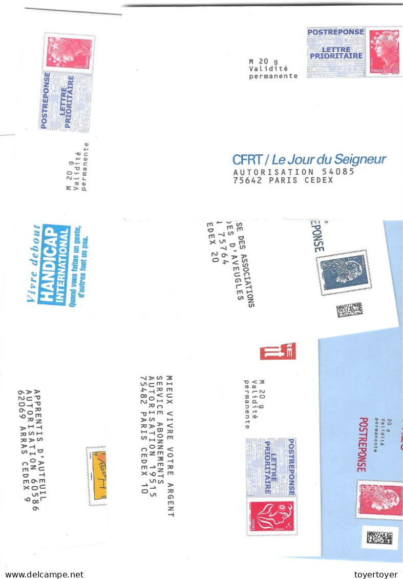 D576  Lot De Plus De 200 Enveloppes Réponse Prêt à Poster Neuves, Toutes Différentes - Listos Para Enviar: Transplantes/Beaujard