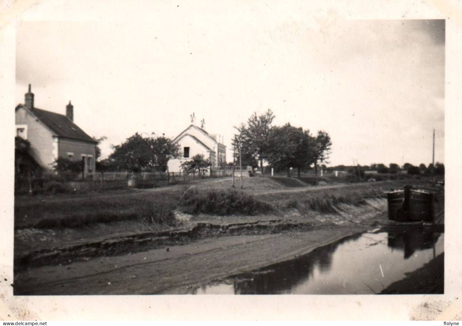 Péniche - Photo Ancienne - Canal , Chemin De Halage - Bateau Transport - Embarcaciones