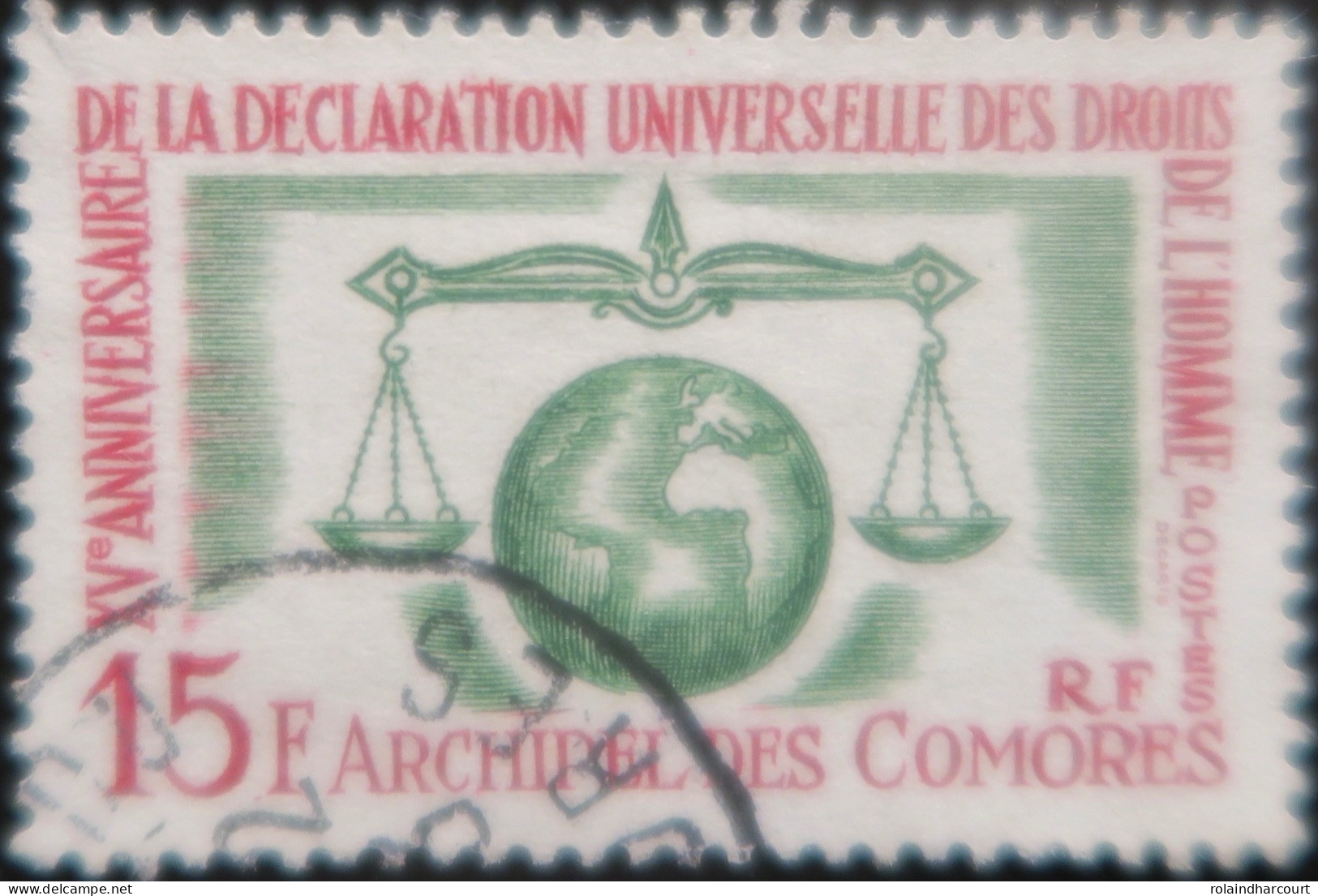 LP3972/14 - 1963 - COLONIES FRANÇAISES - COMORES - DECLARATION UNIVERSELLE DES DROITS DE L'HOMME - N°28 Oblitéré - Oblitérés