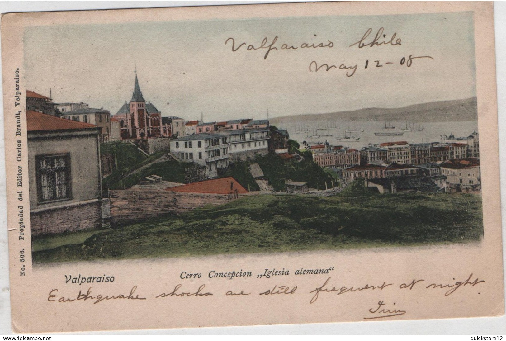 Valparaiso. Cerro Concepción ''Iglesia Alemana''  -  Art - 5316 - Chili