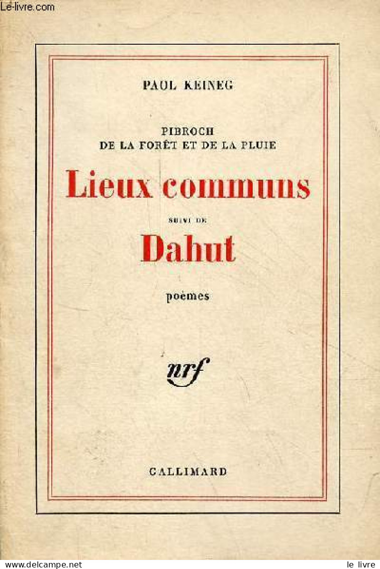 Pibroch De La Forêt Et De La Pluie - Lieux Communs Suivi De Dahut - Poèmes - Exemplaire N°1437 Sur Bouffant Des Papeteri - Autres & Non Classés