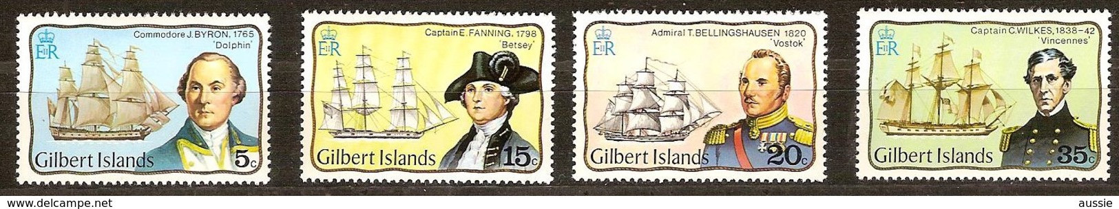 Bateaux Boten Ships Gilbert  Islands 1977 Yvert N° 44-47  *** MNH Cote 15 Euro - Isole Gilbert Ed Ellice (...-1979)