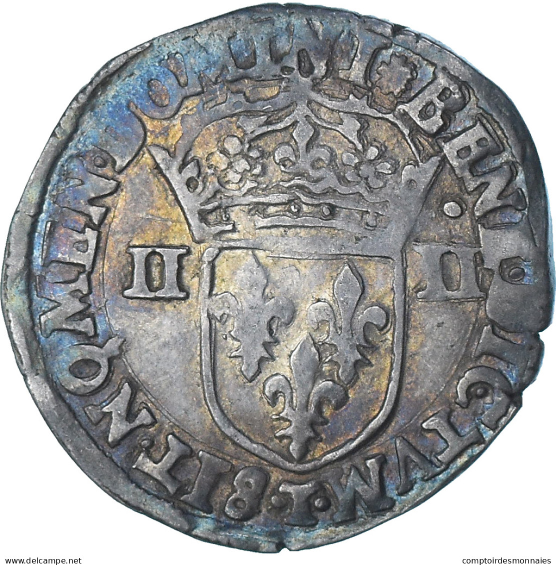 France, Charles X, 1/4 Ecu, 1594, Nantes, TB+, Argent, Gadoury:521 - 1589-1610 Hendrik IV