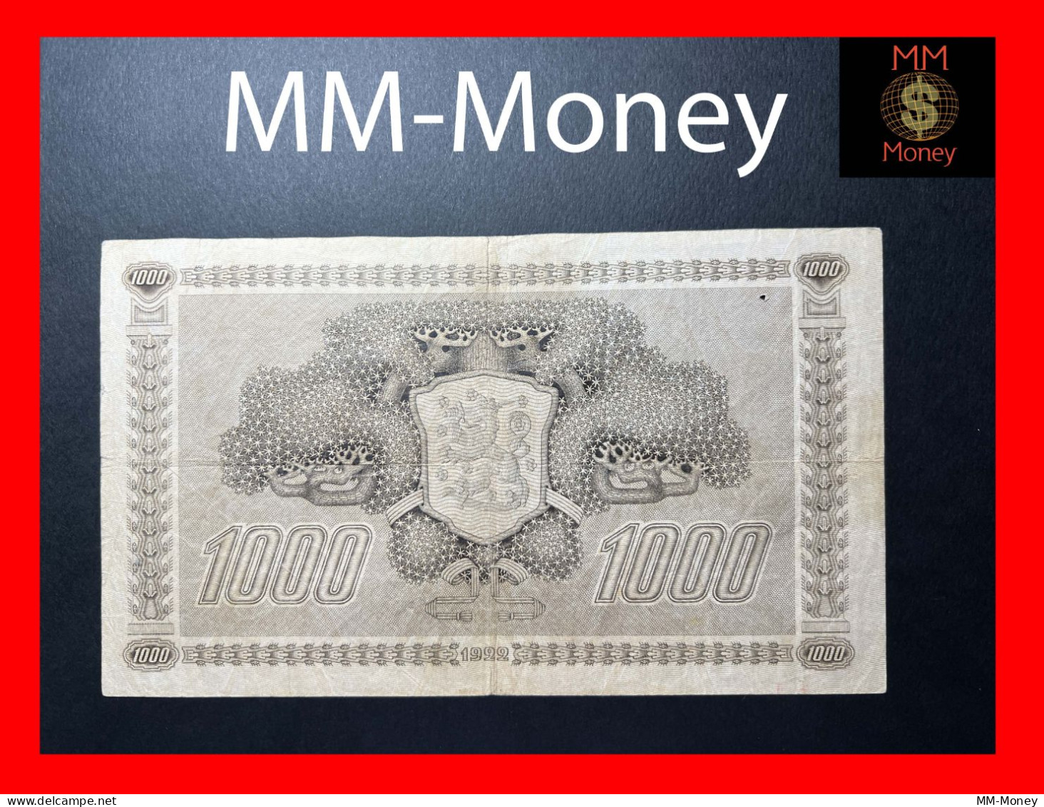 Finland  1.000  1000 Markkaa 1922  P. 67  *very Scarce*  *Litt. C*   "sig. Ryti - Wahlman"    VF   [MM-Money] - Finland