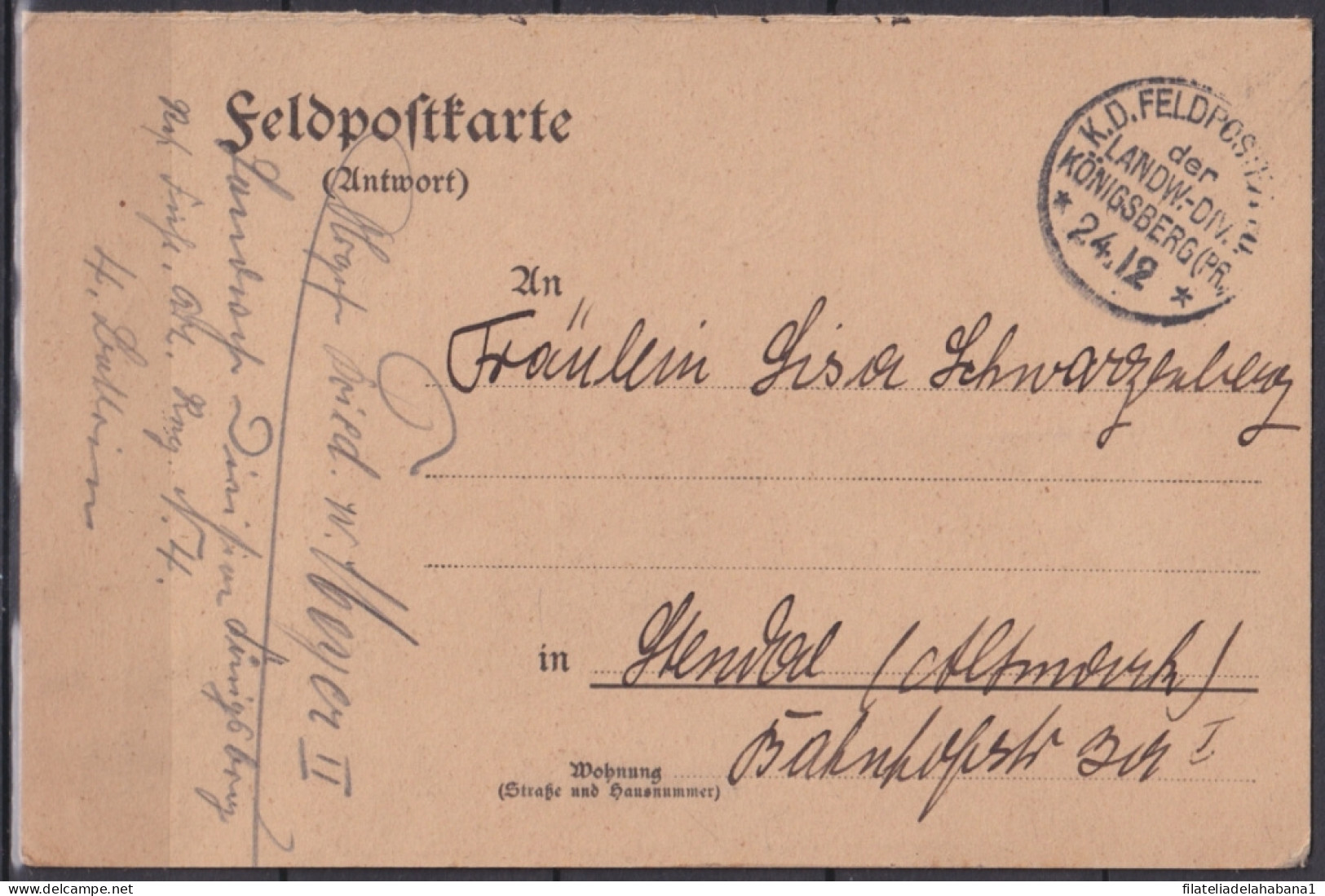 F-EX45905 GERMANY WWI FELDPOST 1914 KONIGSBERG.  - Andere & Zonder Classificatie