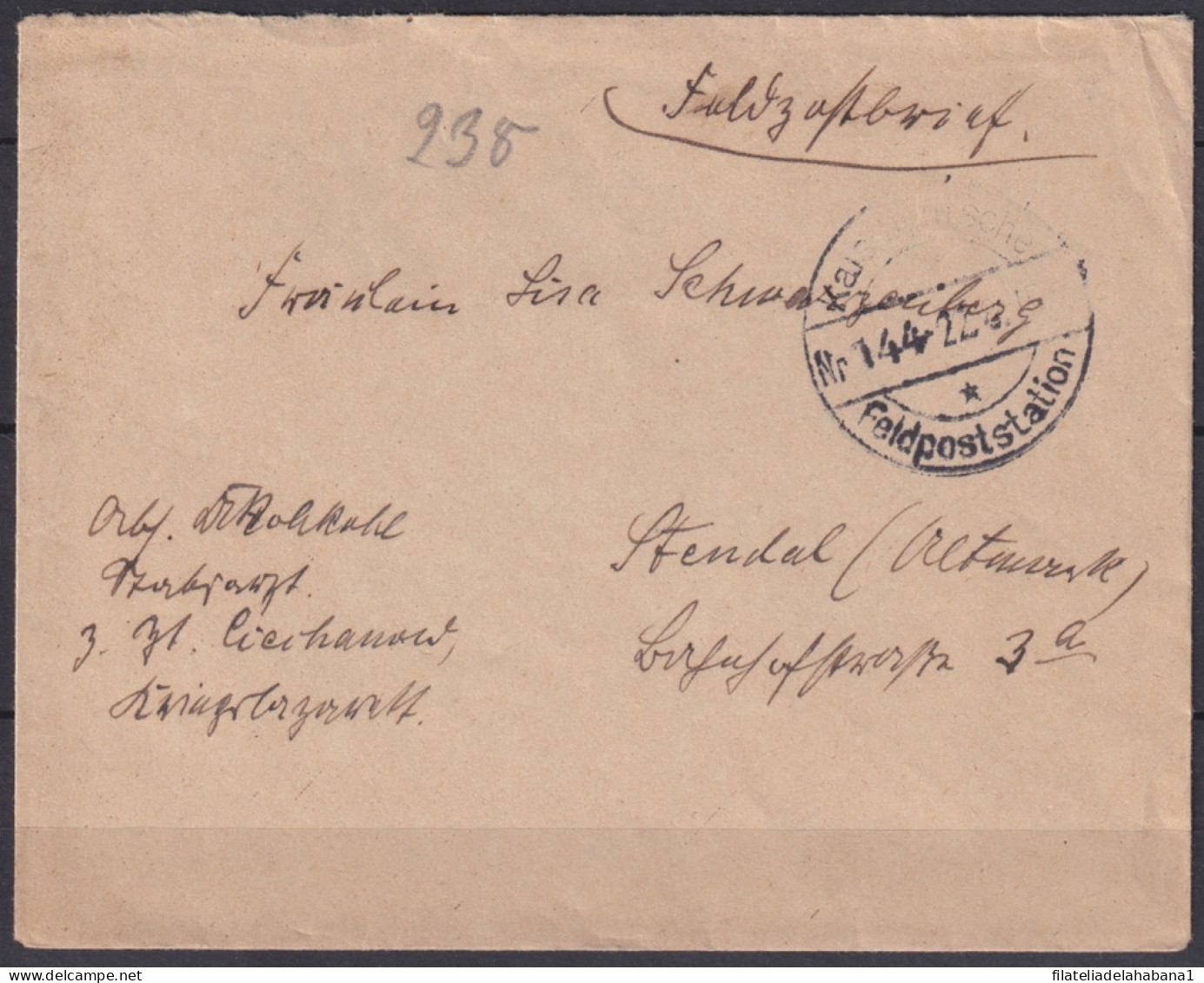 F-EX45917 GERMANY WWI FELDPOST 1916 COVER.  - Andere & Zonder Classificatie