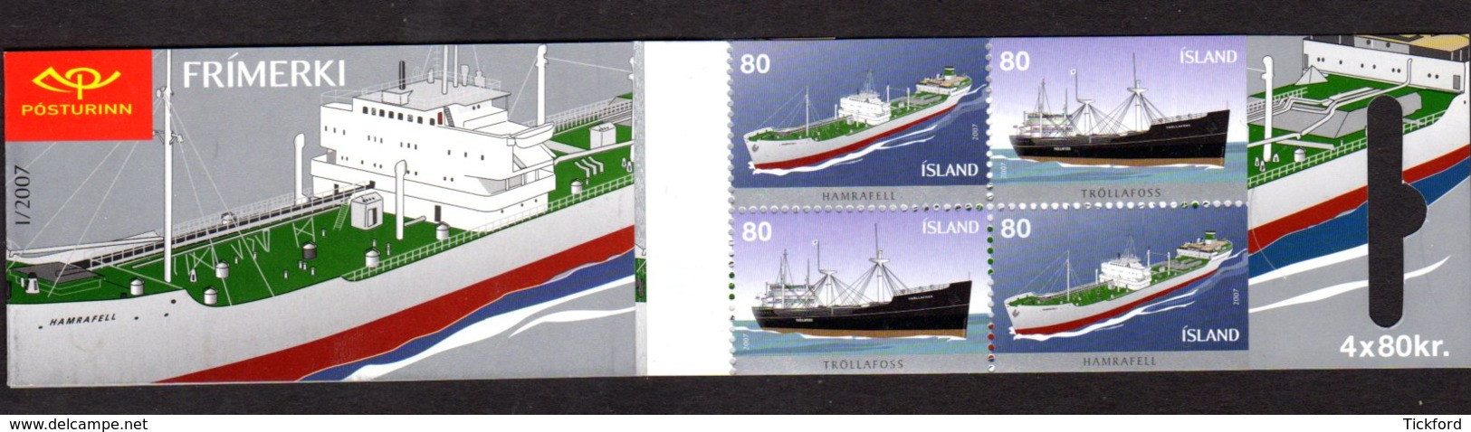 ISLANDE 2007 - Carnet Yvert C1085 - Facit H87 - Booklet - NEUF** MNH - Bateaux, Les Cargos - Booklets