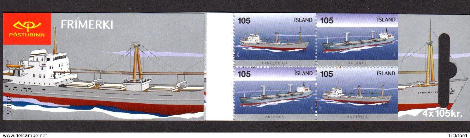 ISLANDE 2007 - Carnet Yvert C1087 - Facit H88 - Booklet - NEUF** MNH - Bateaux, Les Cargots - Cuadernillos