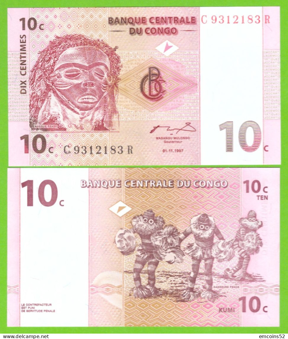 CONGO D.R. 10 FRANCS 1997  P-82 UNC - República Democrática Del Congo & Zaire