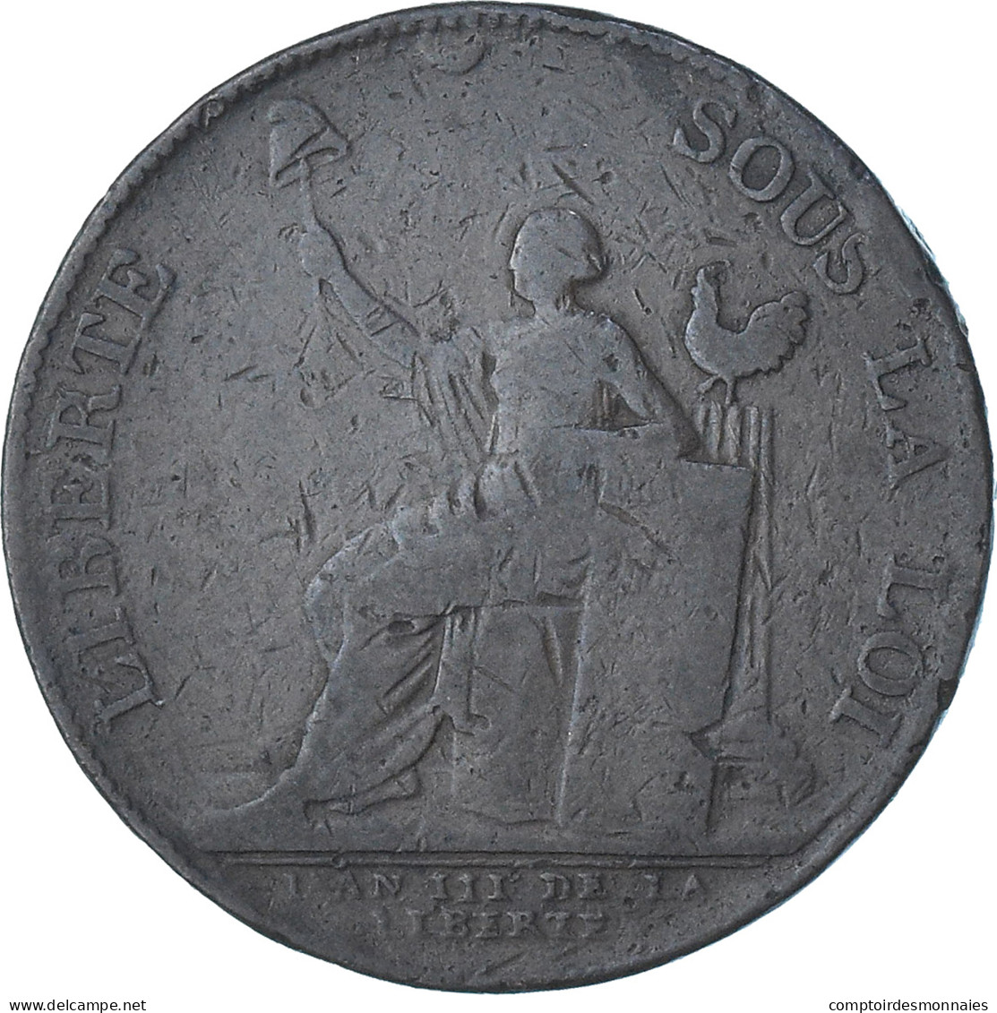 France, Monneron De 2 Sols, 1791 / AN 3, Birmingham, TB, Cuivre - Other & Unclassified