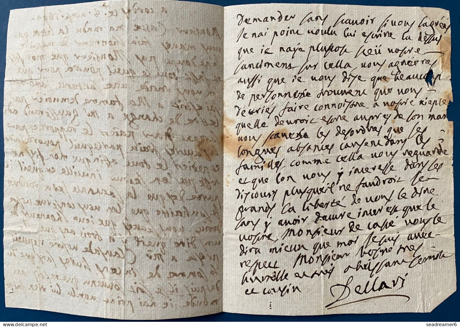 Lettre/enveloppe De CORDEY (Calvados) 8 AOUT 1692 Pour ALBI Avec Sa Lettre, Cachets De Cire Tres Fraiche Malgrè 370 Ans! - ....-1700: Précurseurs