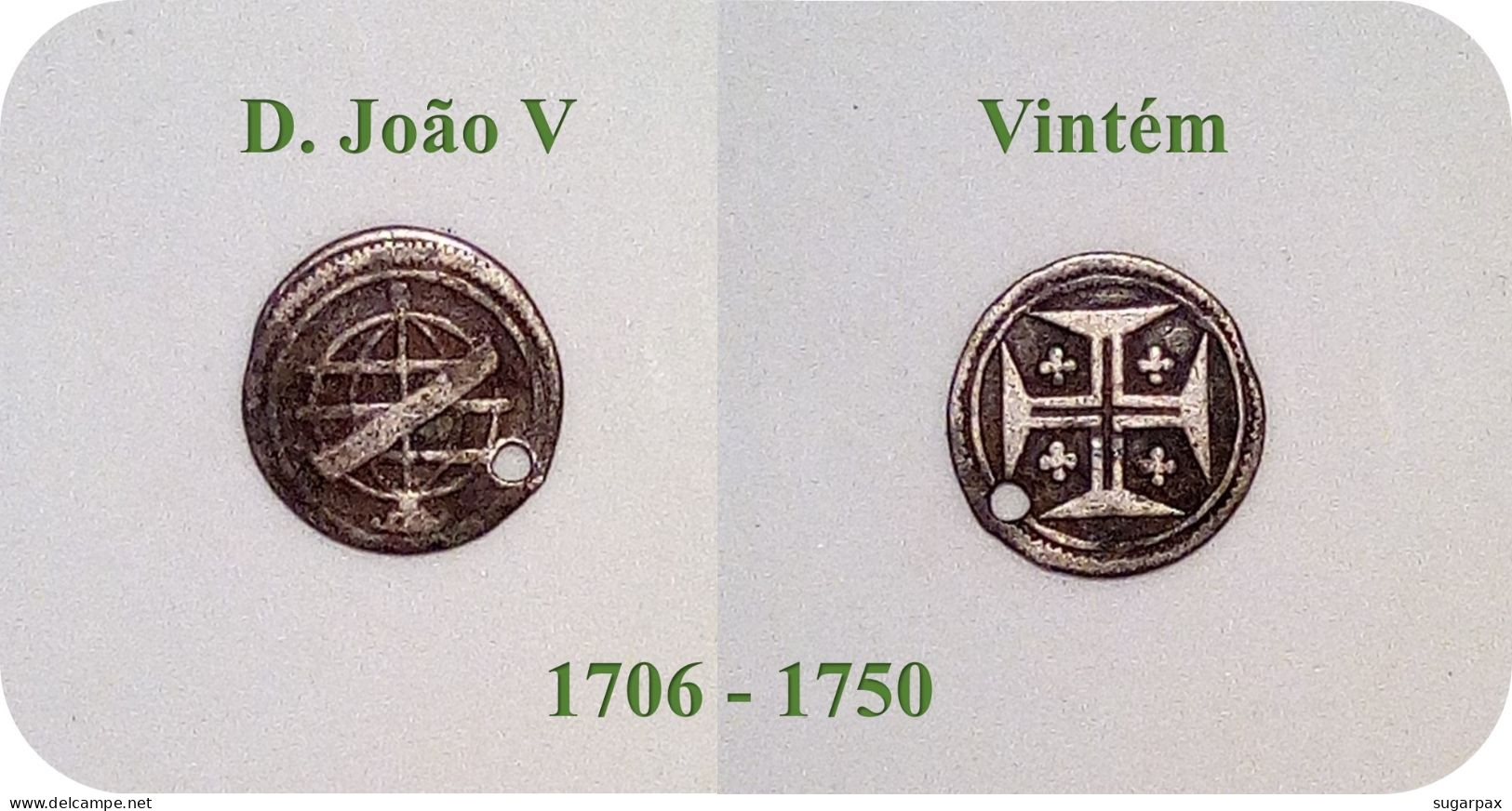 D. João V - Vintém - N/D ( 1706 - 1750 ) - KM # 235 - SILVER ( Ag 916,6 ) - A.G. 38.02 - Monarquia Portugal - Portugal