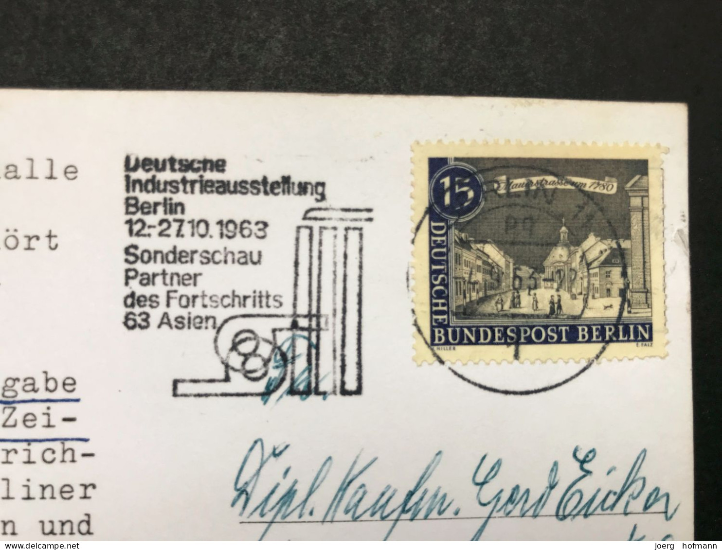 1963 Berlin Deutsche Industrieausszellung Partner 1963 Asien Maschinenstempel Werbestempel Postkarte Schwangere Auster - Franking Machines (EMA)