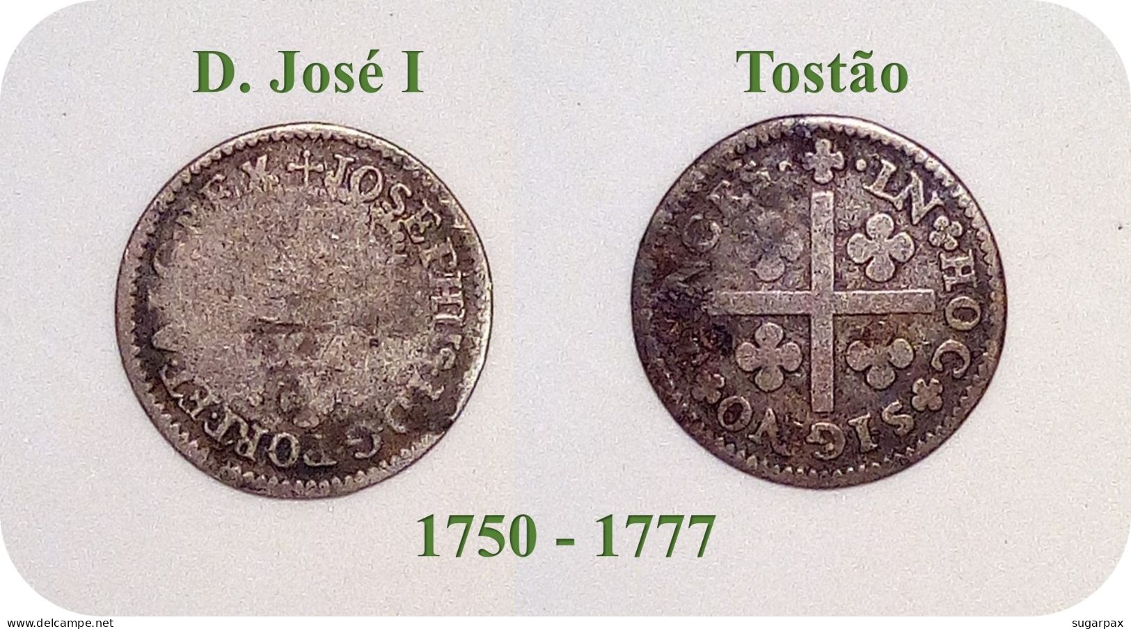 D. José I - Tostão - N/D ( 1750 - 1777 ) - KM # 238.1 - SILVER ( Ag 916,6 ) - A.G. 19.01 - Monarquia Portugal - Portugal