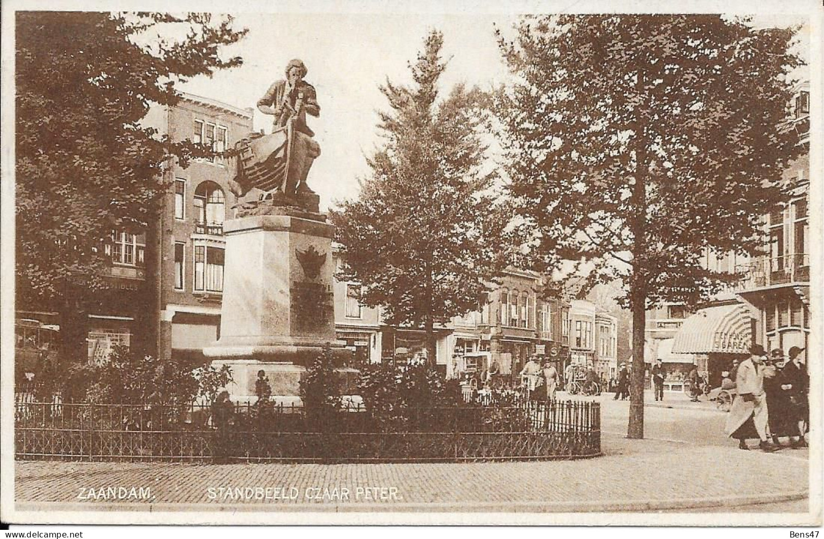 Zaandam Standbeeld Czaar Peter Gelopen 1930 Treinblokstempel - Zaandam