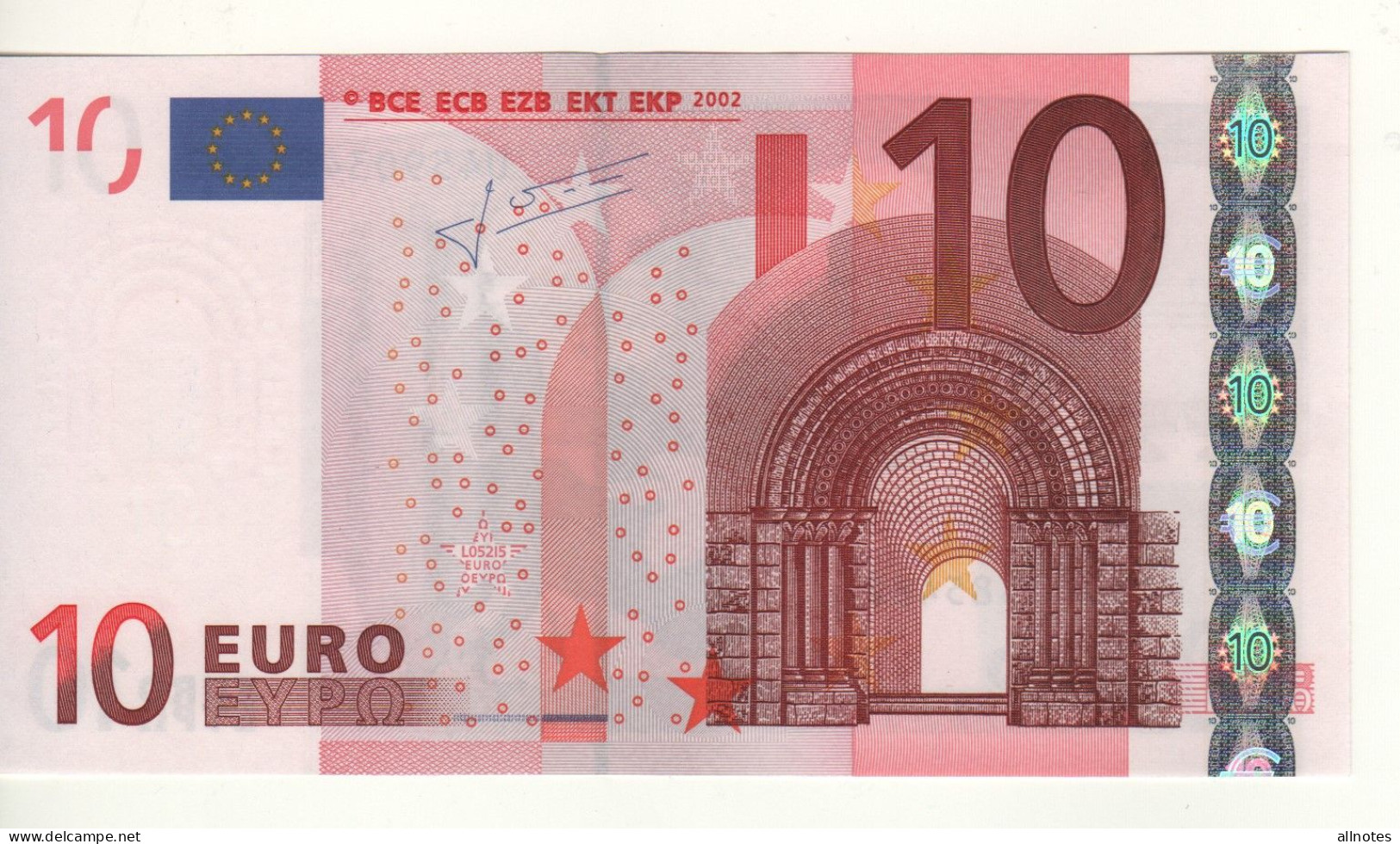 10 EURO  "U"  France  Firma Trichet    L 052 I5  Ch. 90 /  FDS - UNC - 10 Euro