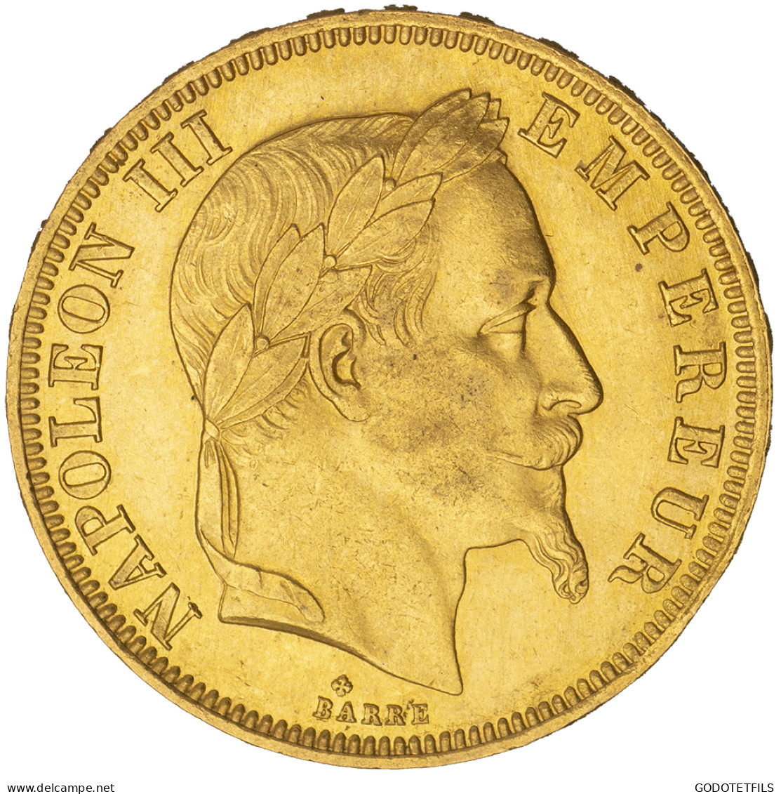 Second-Empire- 50 Francs Napoléon III Tête Laurée 1866 Strasbourg - 50 Francs (goud)