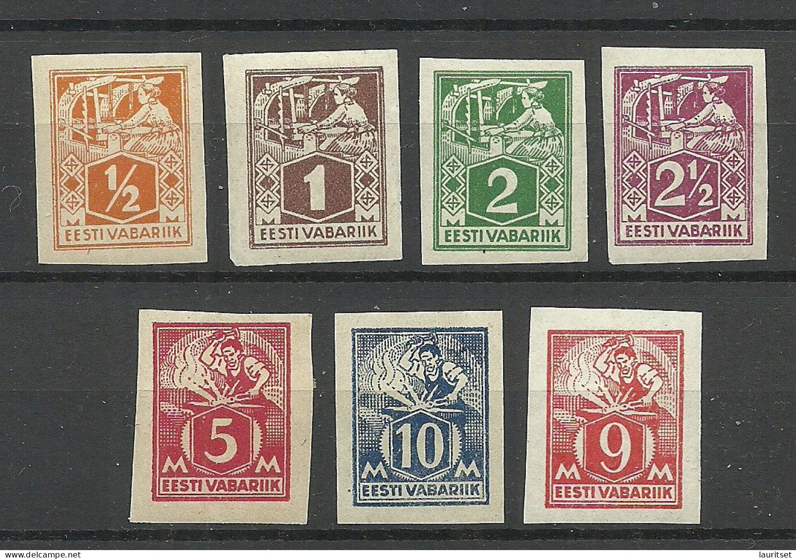 Estland Estonia 1922-1924 Michel 32 - 39 B * - Estonie
