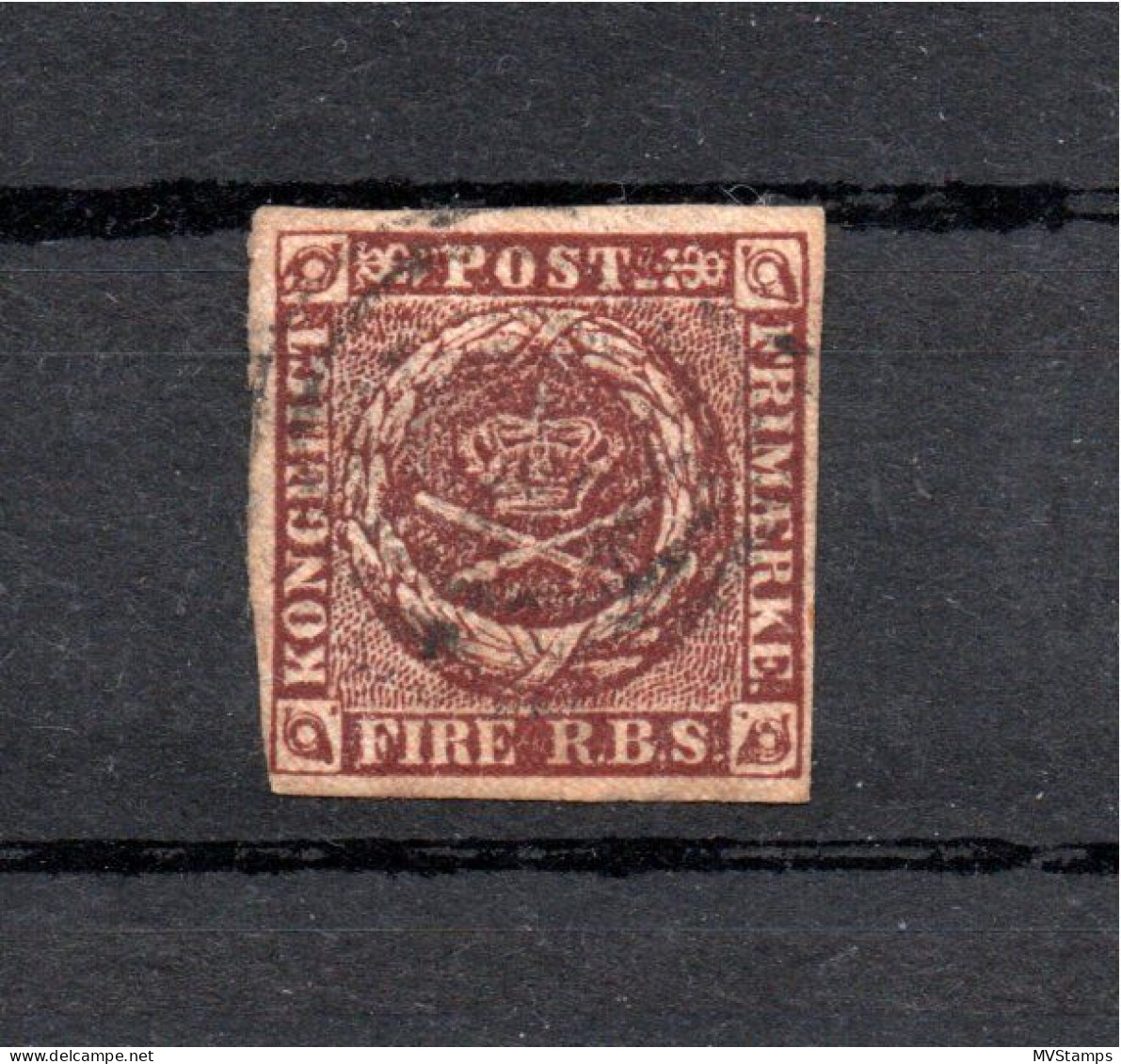 Denmark 1850 Old Fire RBS Stamp (Michel 1) Nice Used - Oblitérés