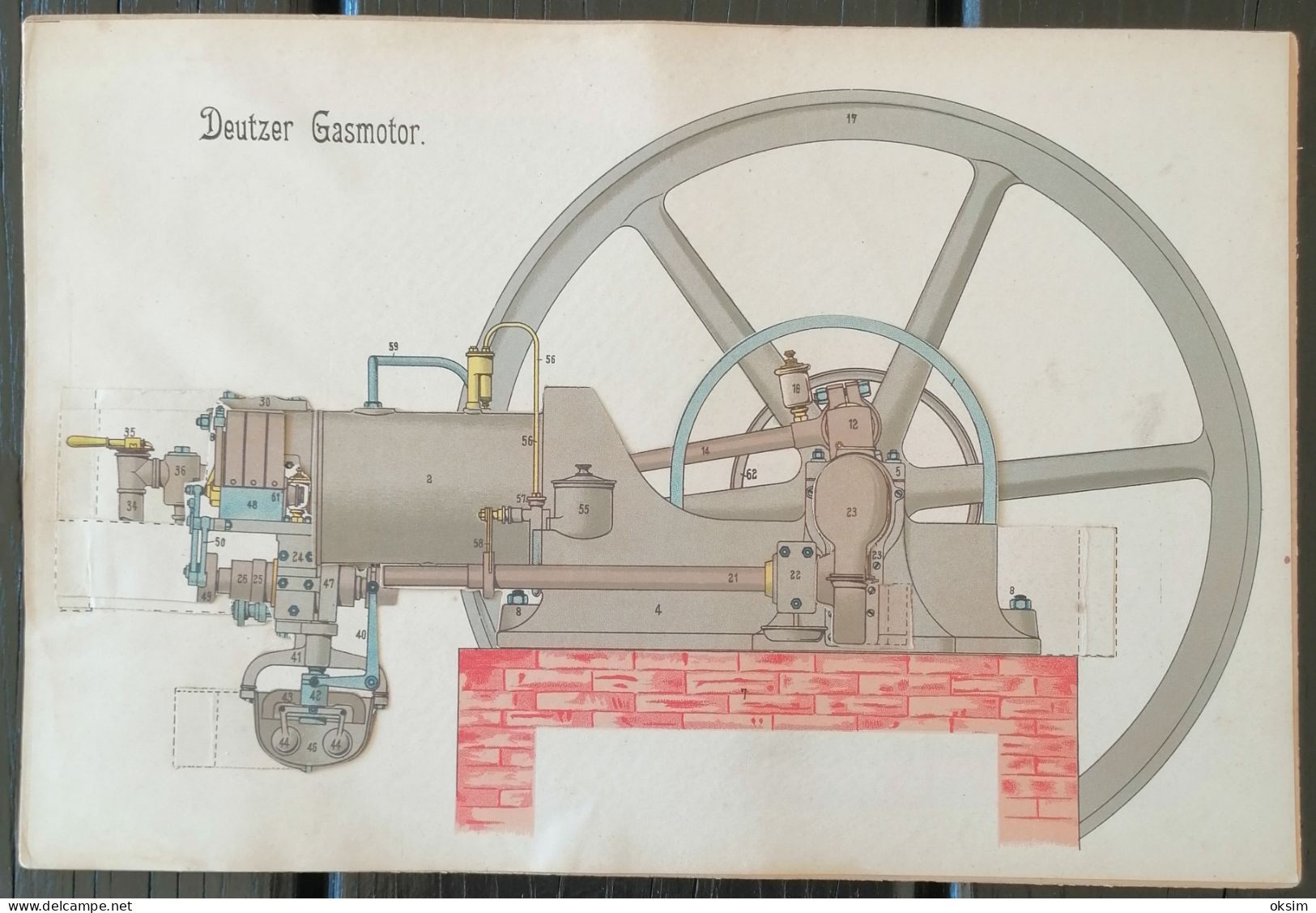 Drawings of machinery in colour, consisting of several layers that can be unfolded to show the interior of the machines