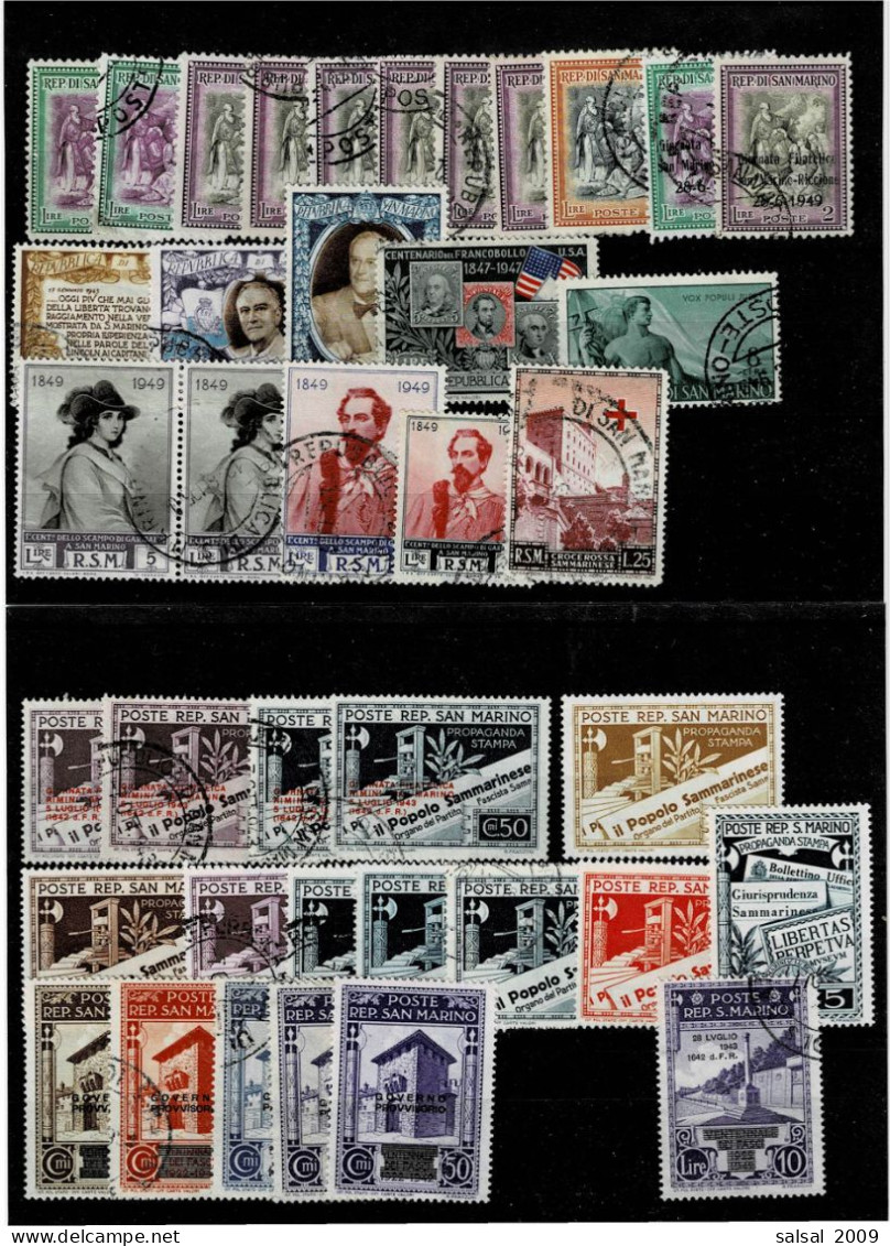 SAN MARINO ,58 Pezzi Usati ,qualche Ripetizione ,qualita Ottima - Used Stamps