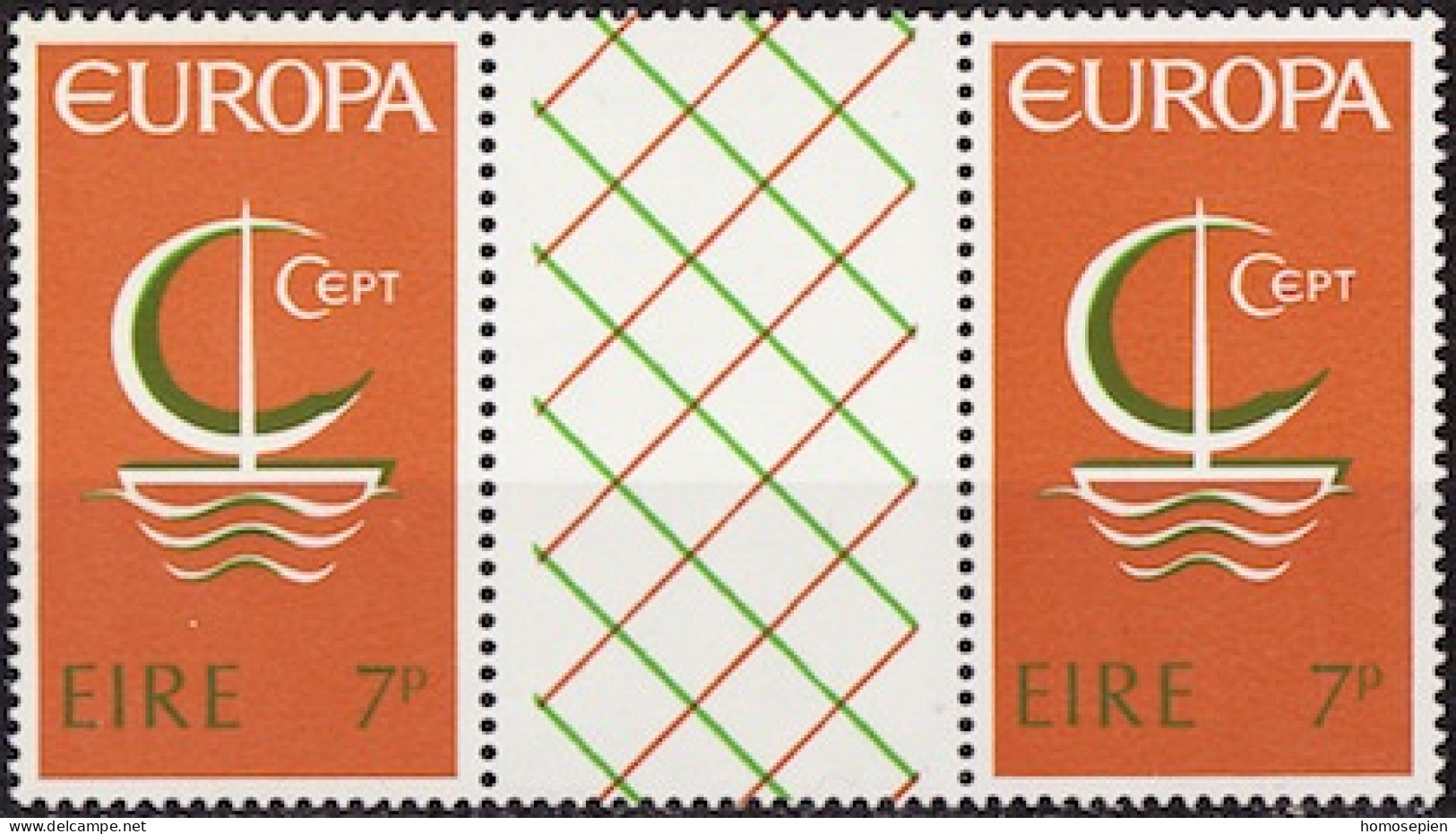 Irlande - Ireland - Irland 1966 Y&T N°IP187 à IP188 - Michel N°ZW188 à ZW189 *** - EUROPA - Interpanneau - Unused Stamps