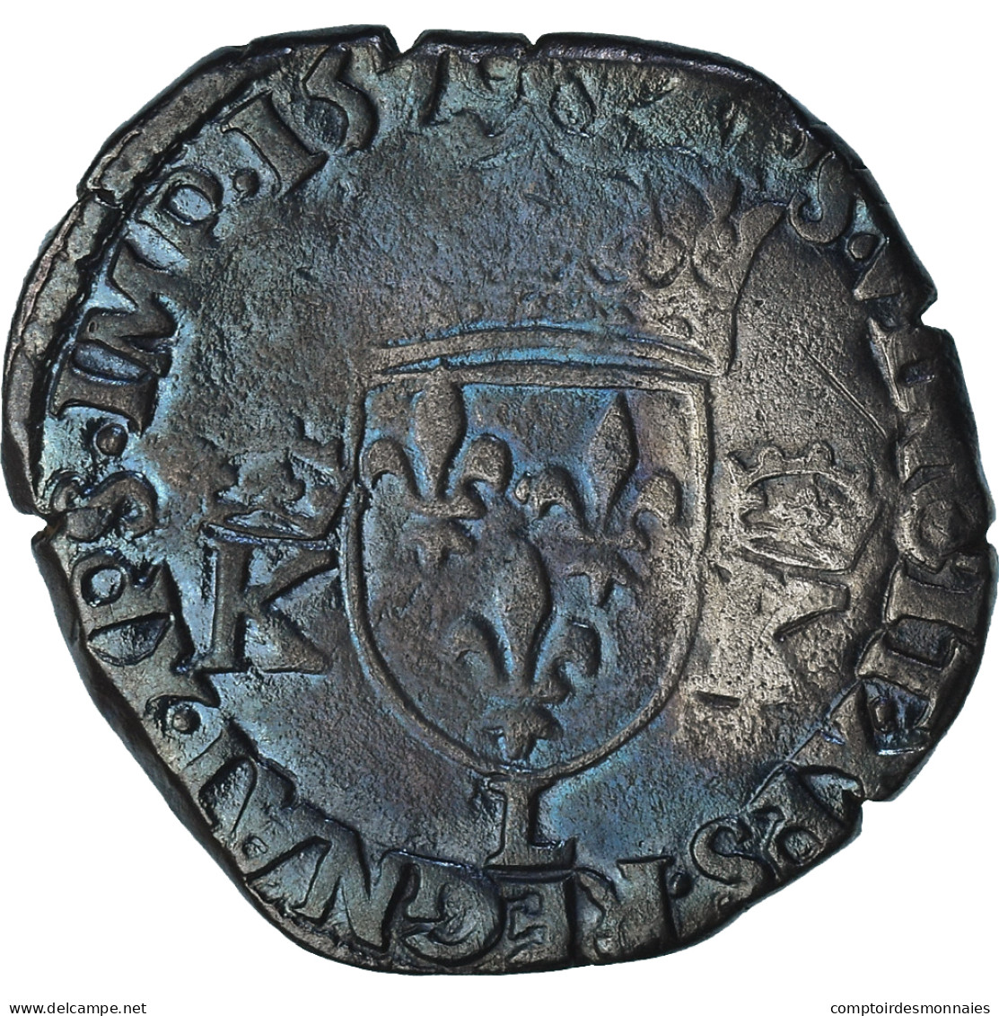 France, Charles IX, Teston Au Deux K Couronnés, 157[?], Bayonne, TB, Argent - 1560-1574 Charles IX