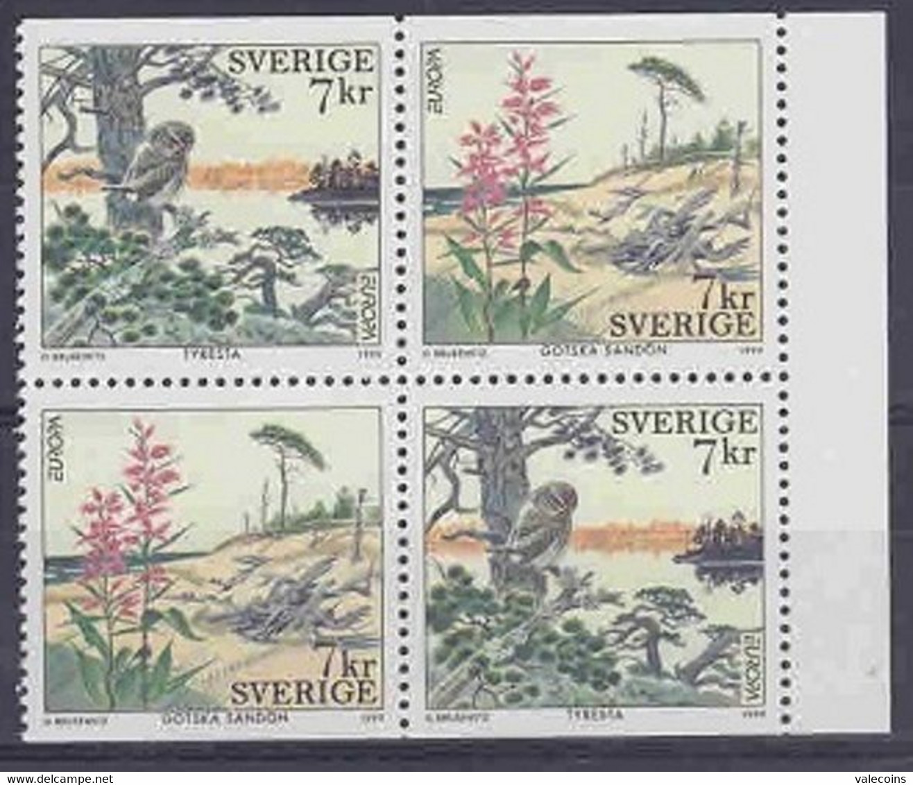 # SVEZIA SVERIGE SWEDEN - 1999 - CEPT EUROPA Natura Park - Set 4 Stamps MNH - 1999