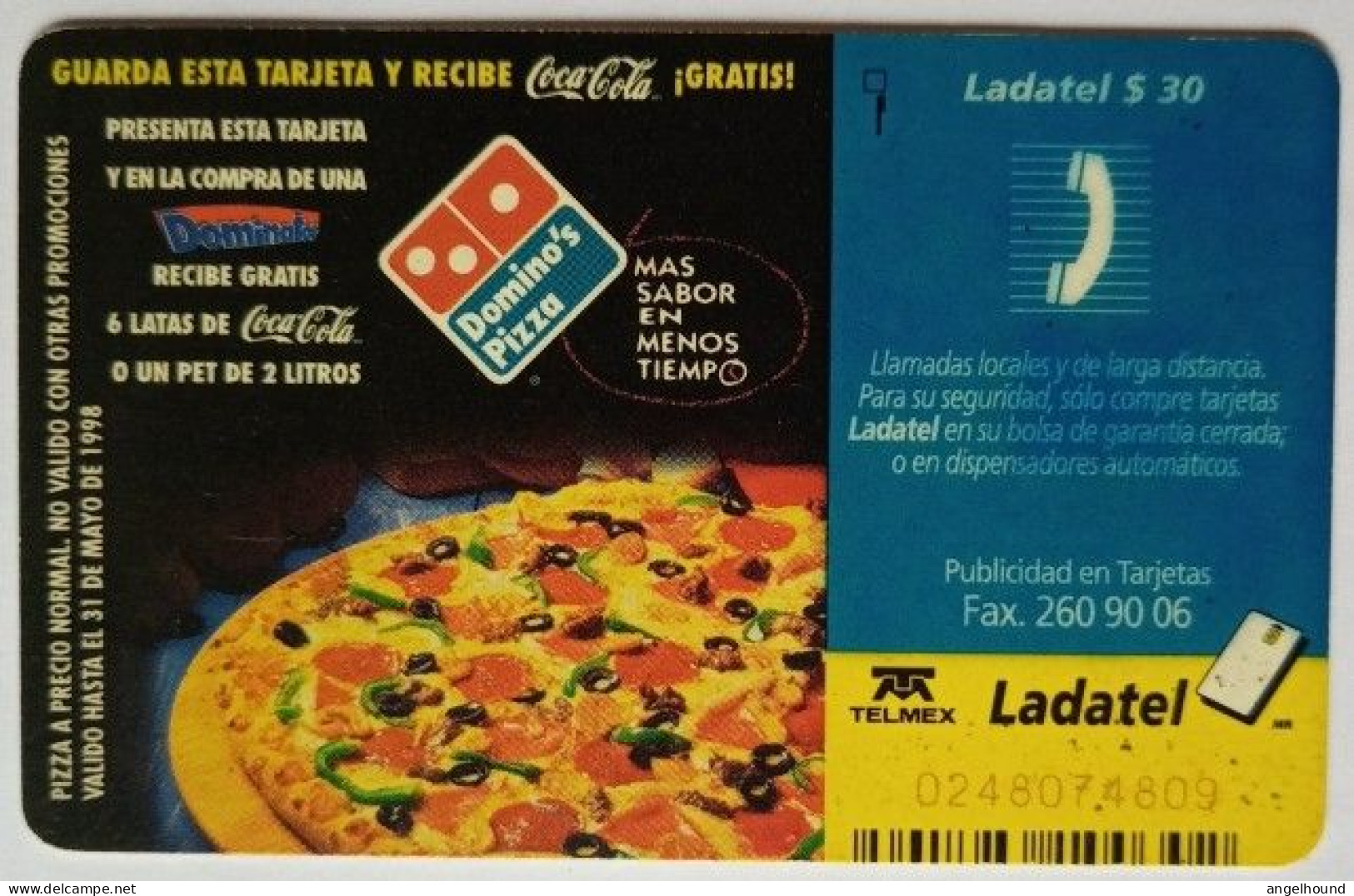 Mexico Ladatel $30 - Domino's Pizza - Mexique