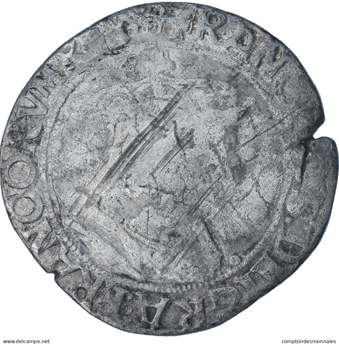 France, François Ier, Teston, Before 1540, Lyon, B+, Argent, Gadoury:287a - 1515-1547 François 1er