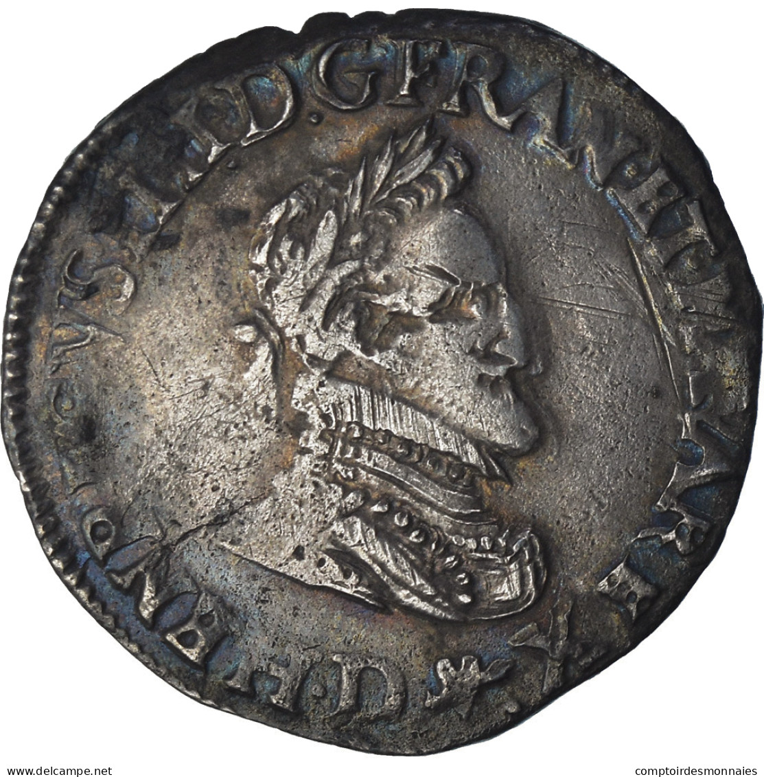 France, Henri IV, 1/2 Franc, 1603, Lyon, TTB+, Argent, Gadoury:590 - 1589-1610 Enrico IV