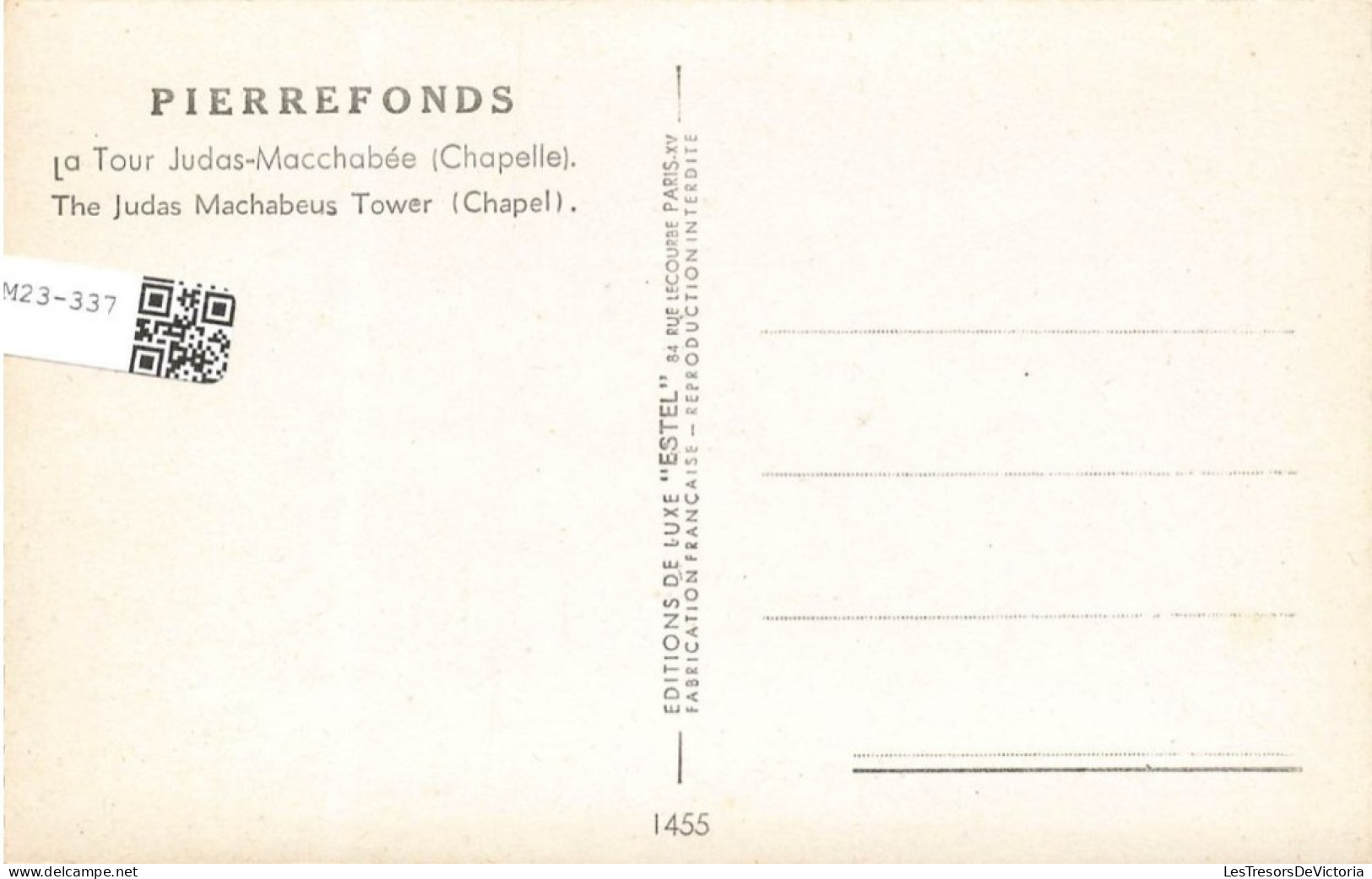 FRANCE - Pierrefonds - La Tour Judas Macchabé (Chapelle) - Estel - Carte Postale Ancienne - Pierrefonds