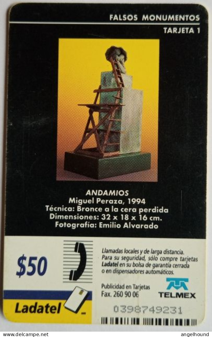 Mexico Ladatel $50 - Falsos Monumentos Tarjeta 1, Andamios - Mexique