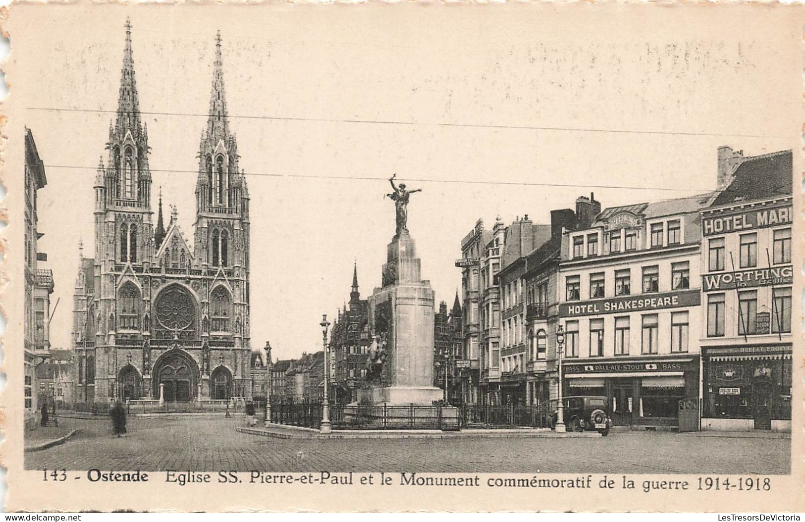 BELGIQUE - Ostende - Eglise SS Pierre-et-Paul Et Le Monument Commémoratif De La Guerre 1914 - Carte Postale Ancienne - Oostende