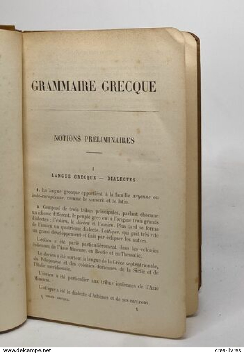 Grammaire Grecque - Classe De Quatrième / Classes Supérieures - Non Classés