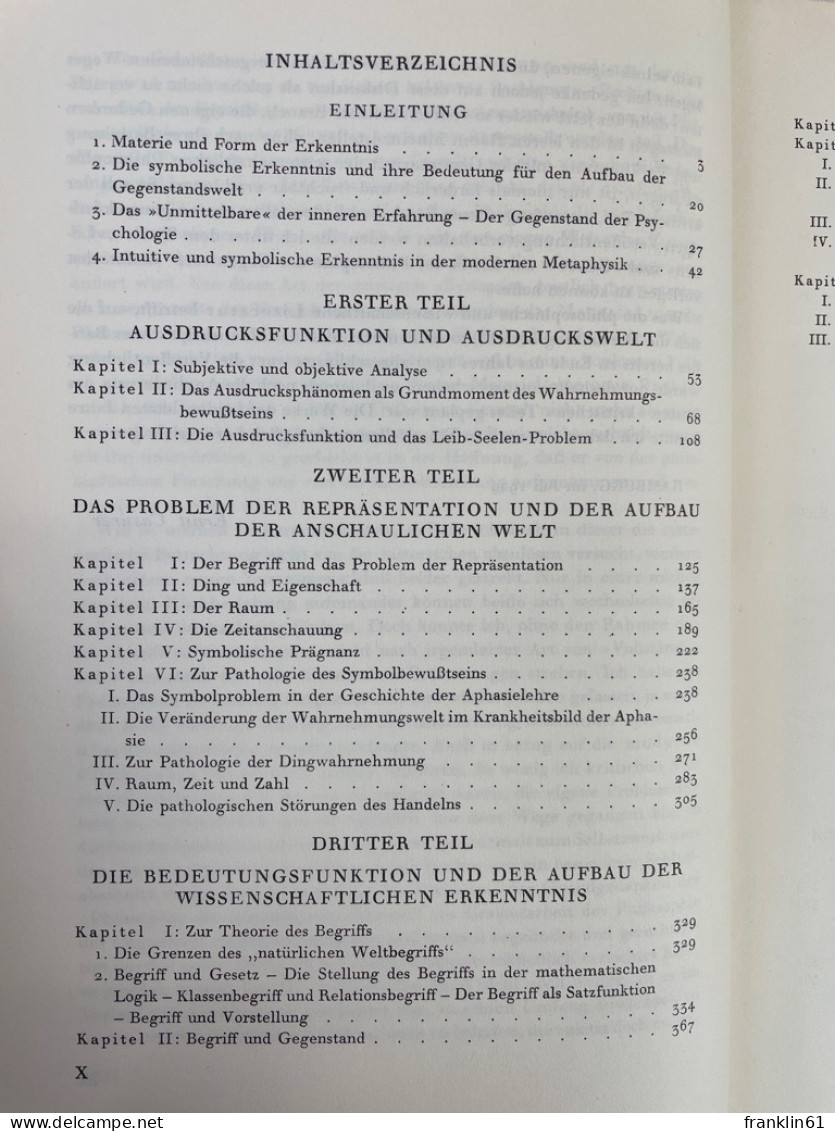 Philosophie Der Symbolischen Formen. Dritter Teil: Phänomenologie Der Erkenntnis. - Filosofía