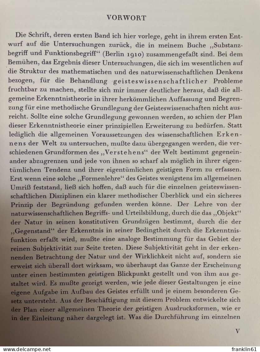 Philosophie Der Symbolischen Formen. Erster Teil: Die Sprache. - Filosofía