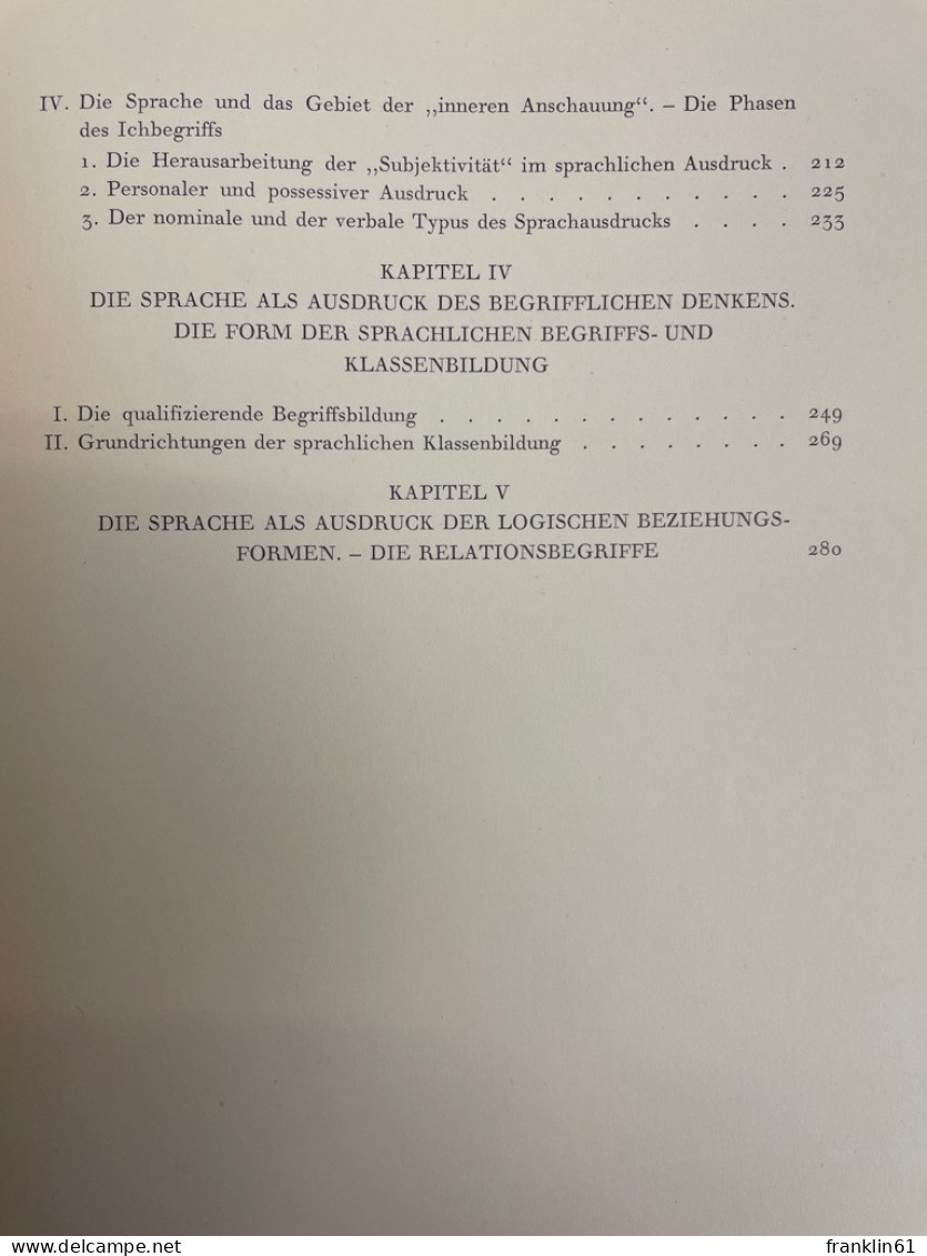 Philosophie der symbolischen Formen. Erster Teil: Die Sprache.